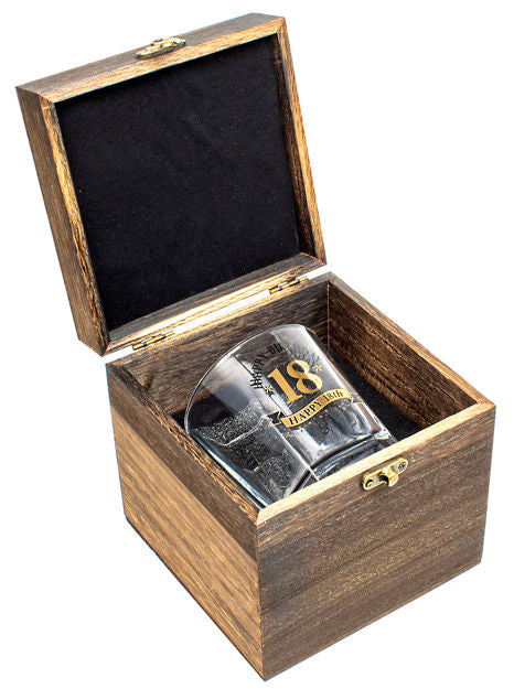 WOOD BOX 18TH GIFT SET <br> BG0240