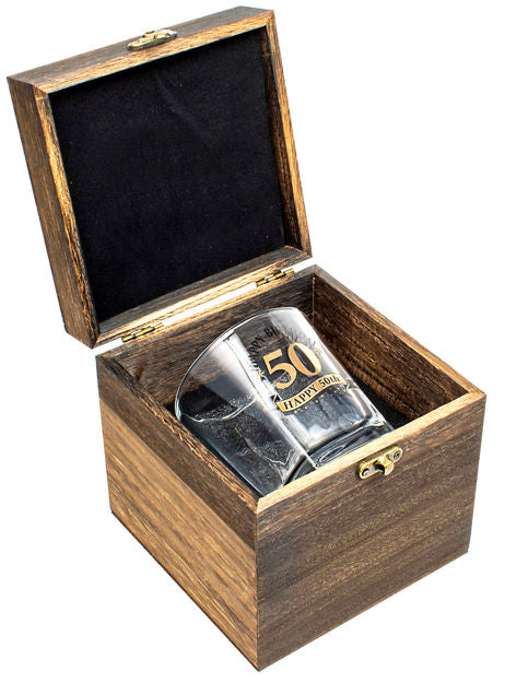 WOOD BOX 50TH GIFT SET <br> BG0244