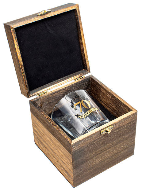WOOD BOX 70TH GIFT SET <br> BG0246