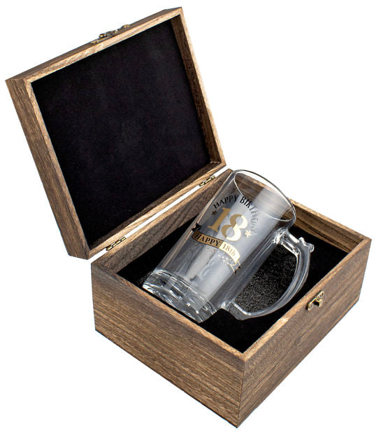 WOOD BOX 18TH GIFT SET <br>BG0250