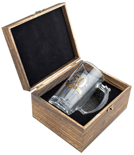 WOOD BOX 50TH GIFT SET <br> BG0254