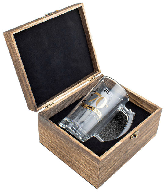 WOOD BOX 70TH GIFT SET <br>BG0256