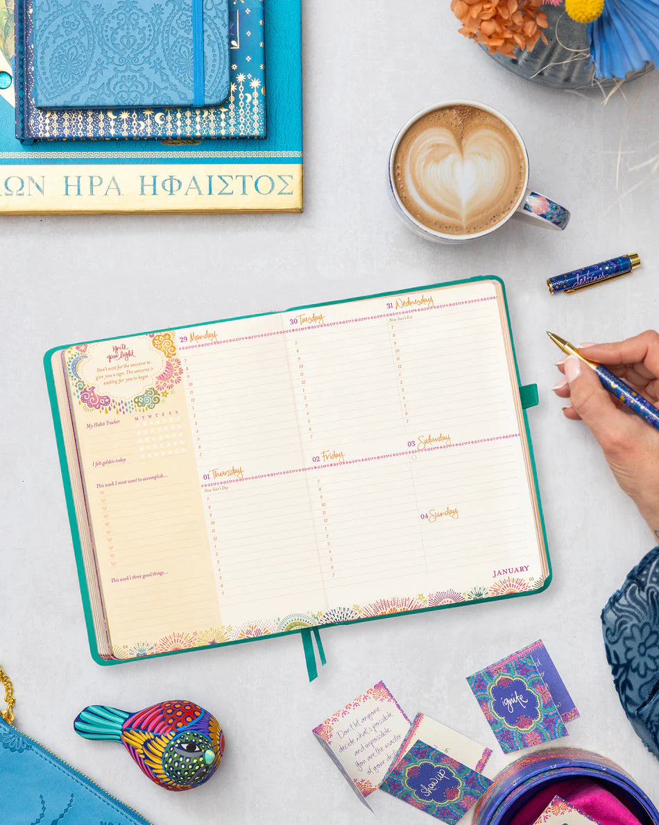 2026 Diary <br> The year to ignite your light <br> Turquoise Twist- IDALX26B