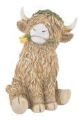 Highland Cow with Flowers Décor