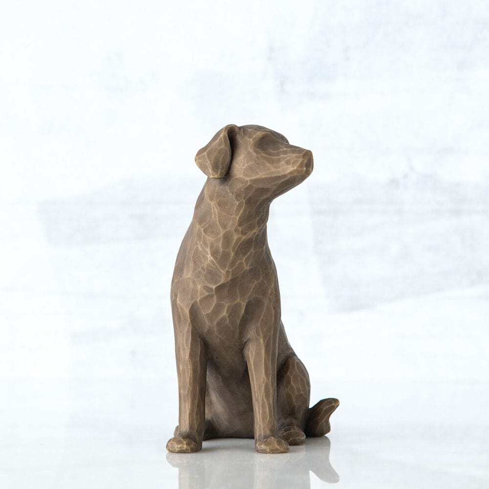 Willow Tree Love My Dog Dark Figurine 3"