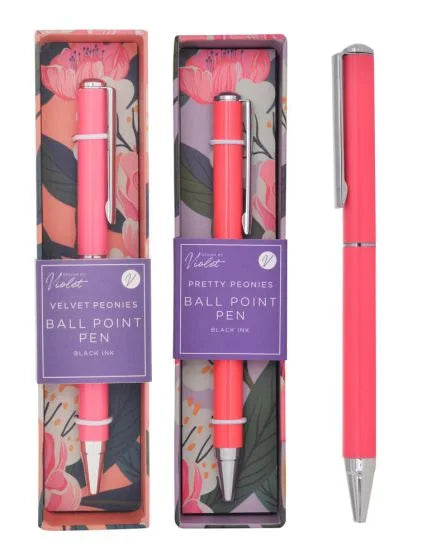 Pretty Peonies Floral Ballpoint Pen