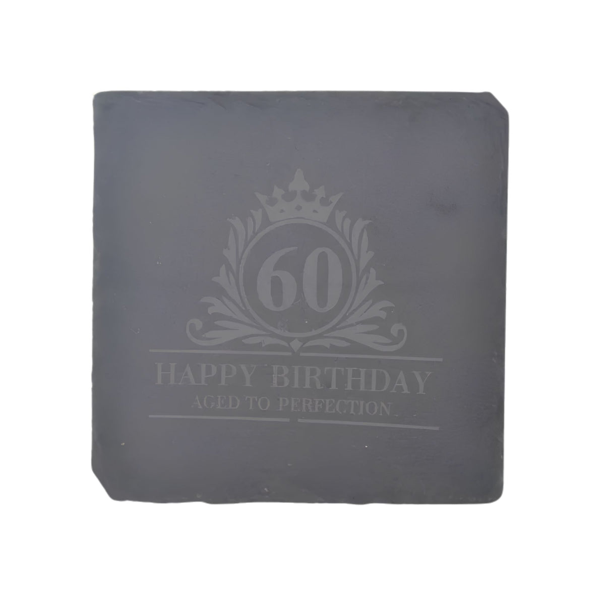 60th Happy Birthday slate coaster