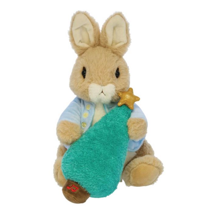 Peter Rabbit Christmas Musical Plush with Light-Up Tree – 30cm