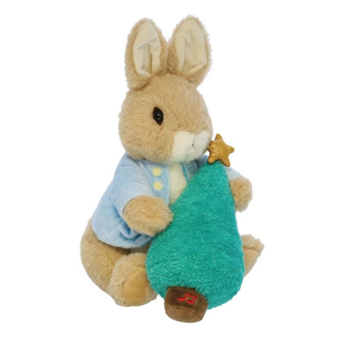 Peter Rabbit Christmas Musical Plush with Light-Up Tree – 30cm
