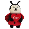 STUFFED LADY BUG<br> WITH HEART - 19CM