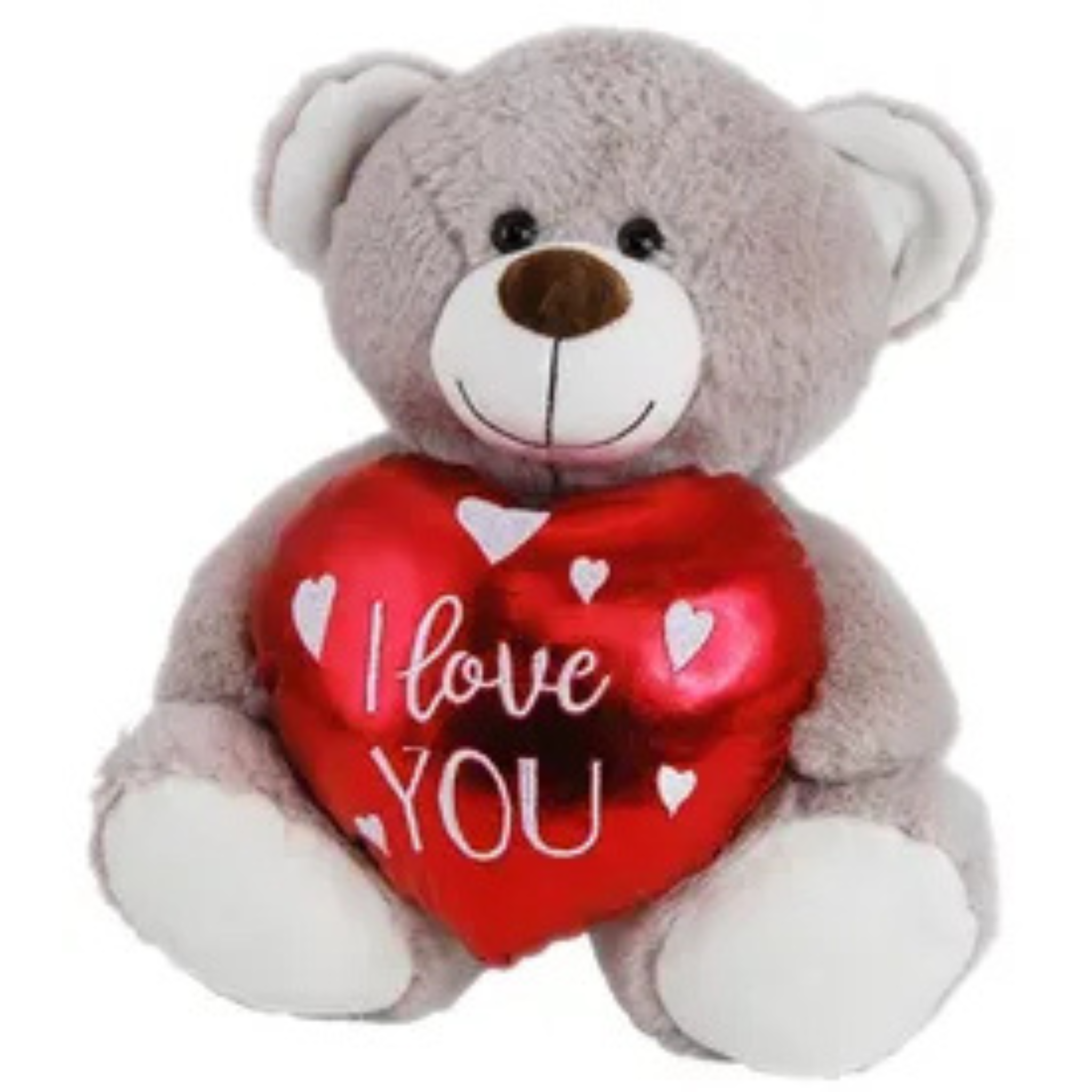 BROWN TEDDY BEAR<br> WITH HEART<br> OLLIE - 30CM