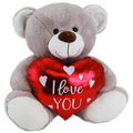 BROWN TEDDY BEAR<br> WITH HEART<br> OLLIE - 41CM
