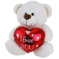 CREAM TEDDY BEAR<br> WITH HEART<br> OLLIE - 30CM
