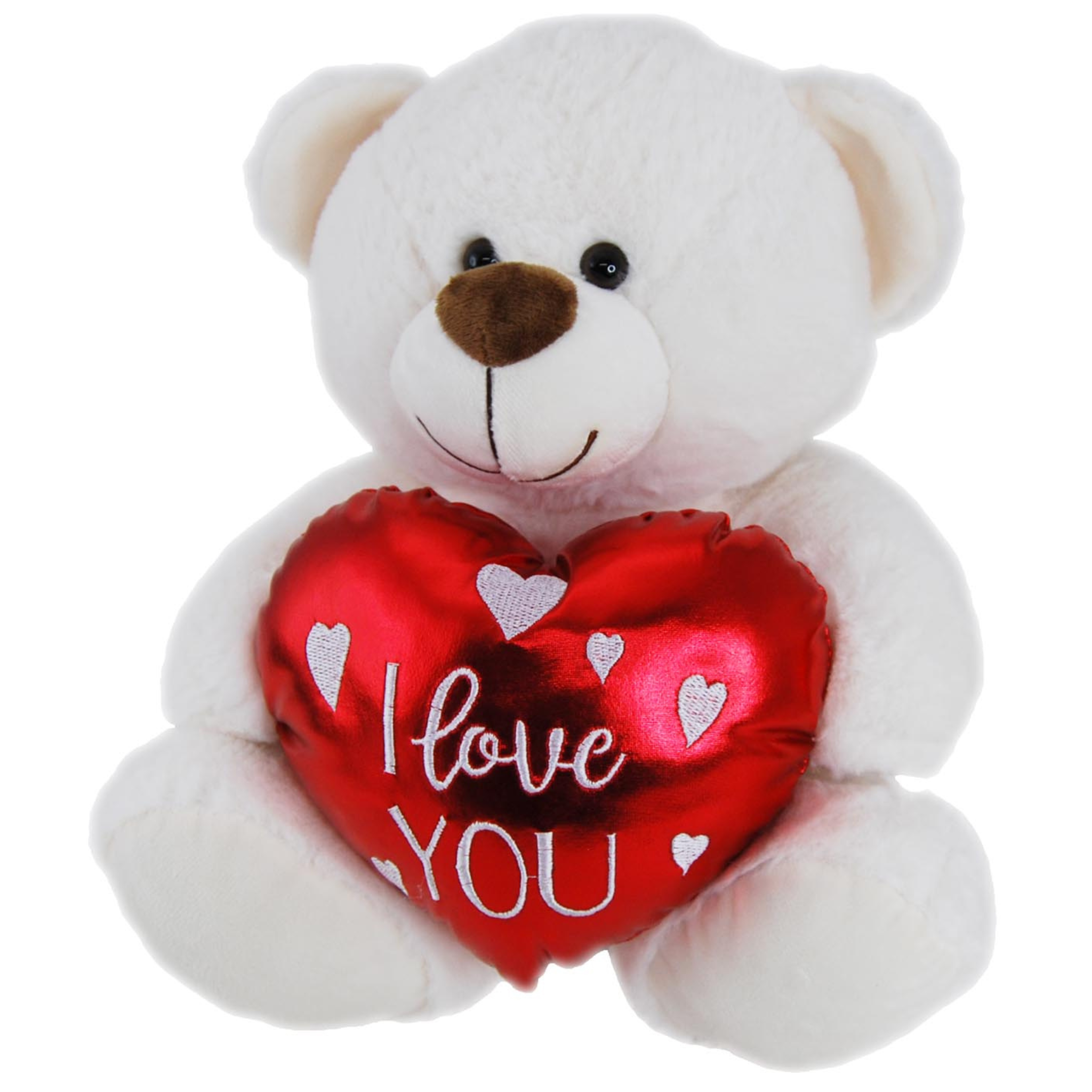 CREAM TEDDY BEAR<br> WITH HEART<br> OLLIE - 30CM