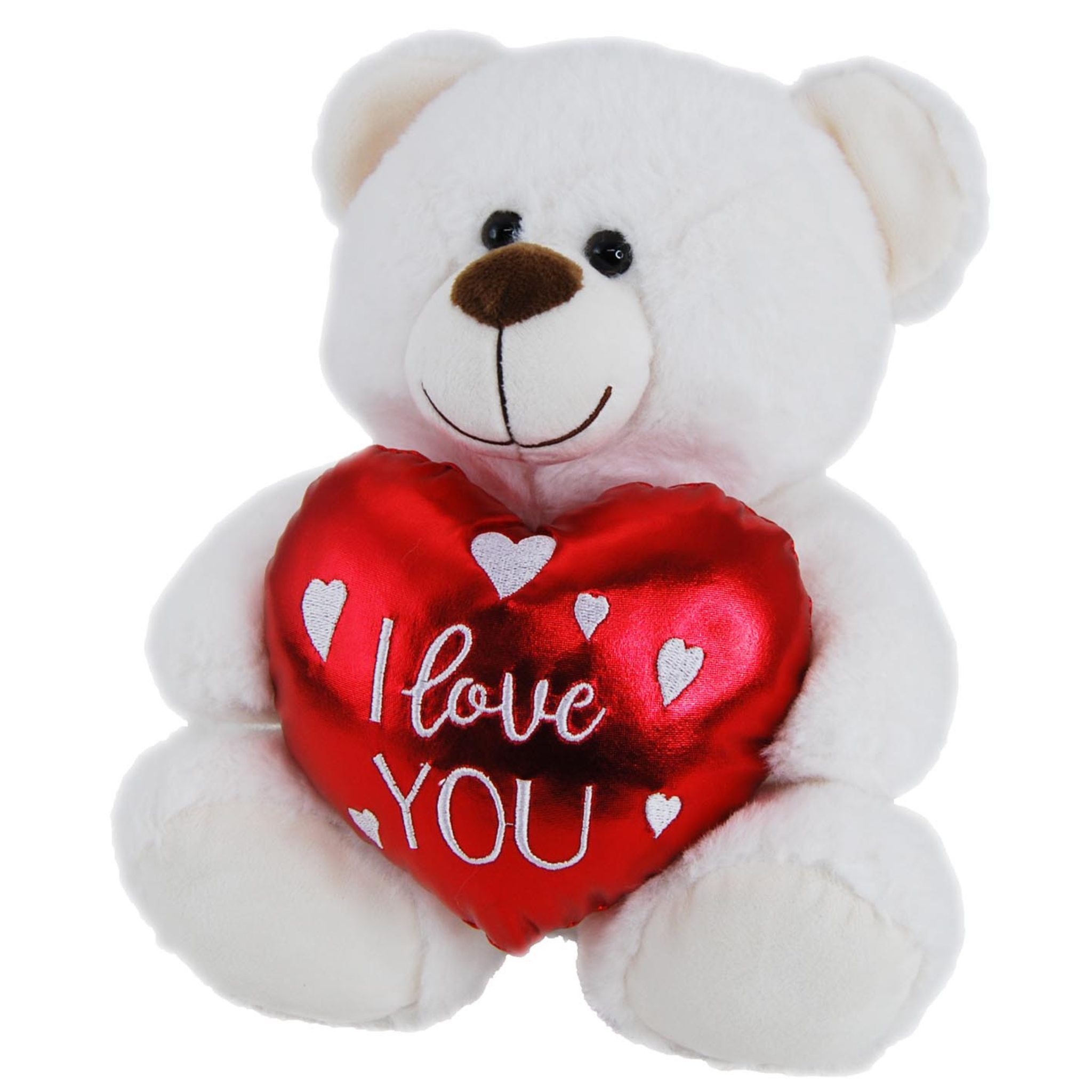 CREAM TEDDY BEAR<br> WITH HEART<br> OLLIE - 25CM