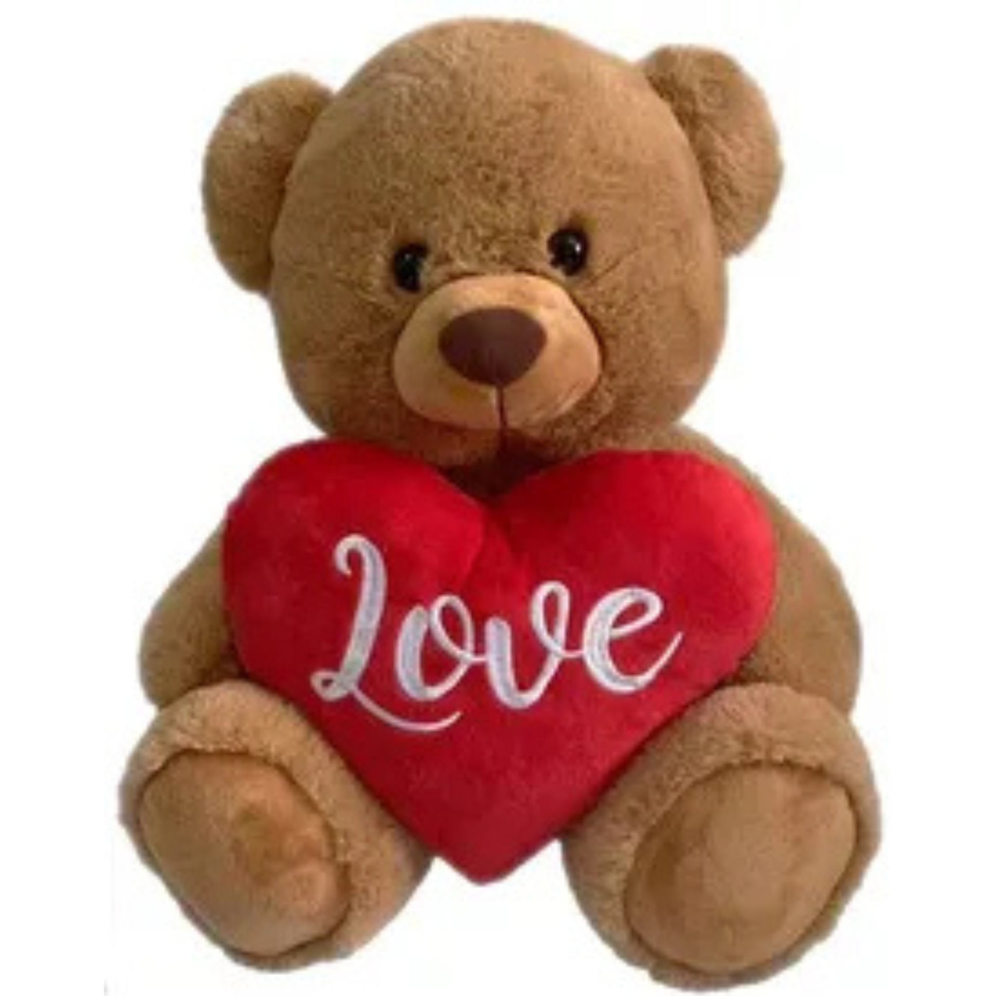BEAR BELLE W/ HEART <br> BROWN - 5O CM