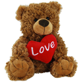 BROWN TEDDY BEAR <br>WITH HEART<br>TILLY - 30CM