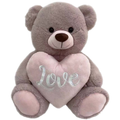 PINK TEDDY BEAR <br>WITH HEART <br> BELLE - 50CM