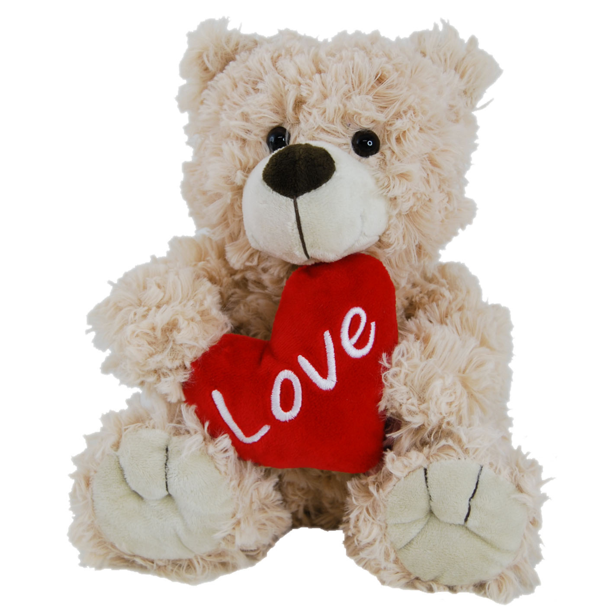 BEIGE TEDDY BEAR <br>WITH HEART<br>TILLY - 30CM