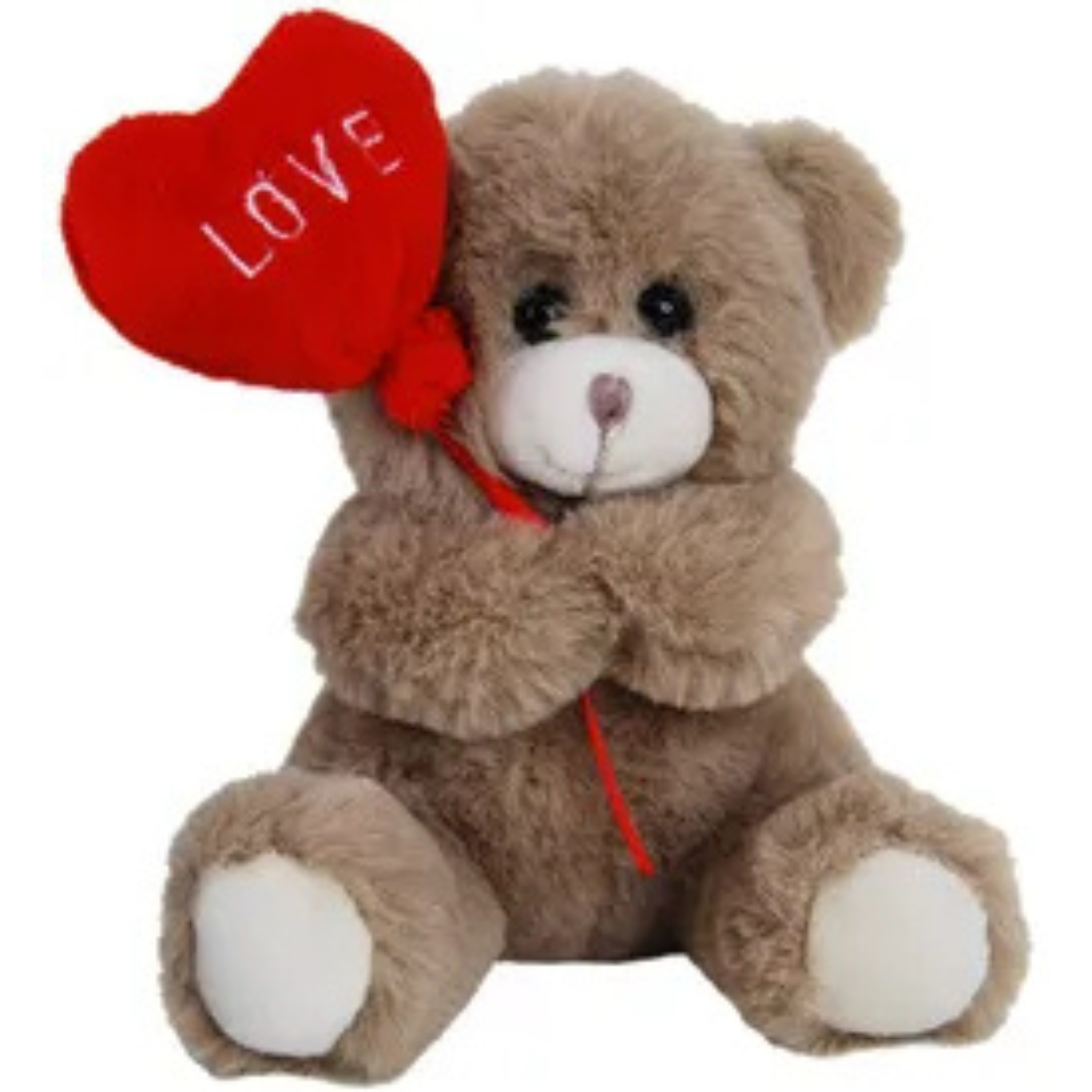 BROWN TEDDY BEAR<br> WITH BALLOON RED LOVE<br>GABBY