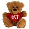 BROWN TEDDY BEAR  <br> WITH LOVE RED SHIRT<br> JELLY - 23CM