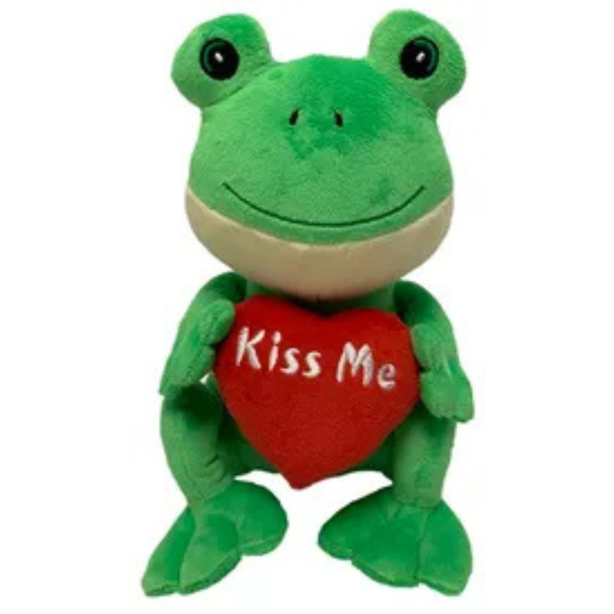 STUFFED FROG <br>WITH HEAR <br> KISS ME - 21CM