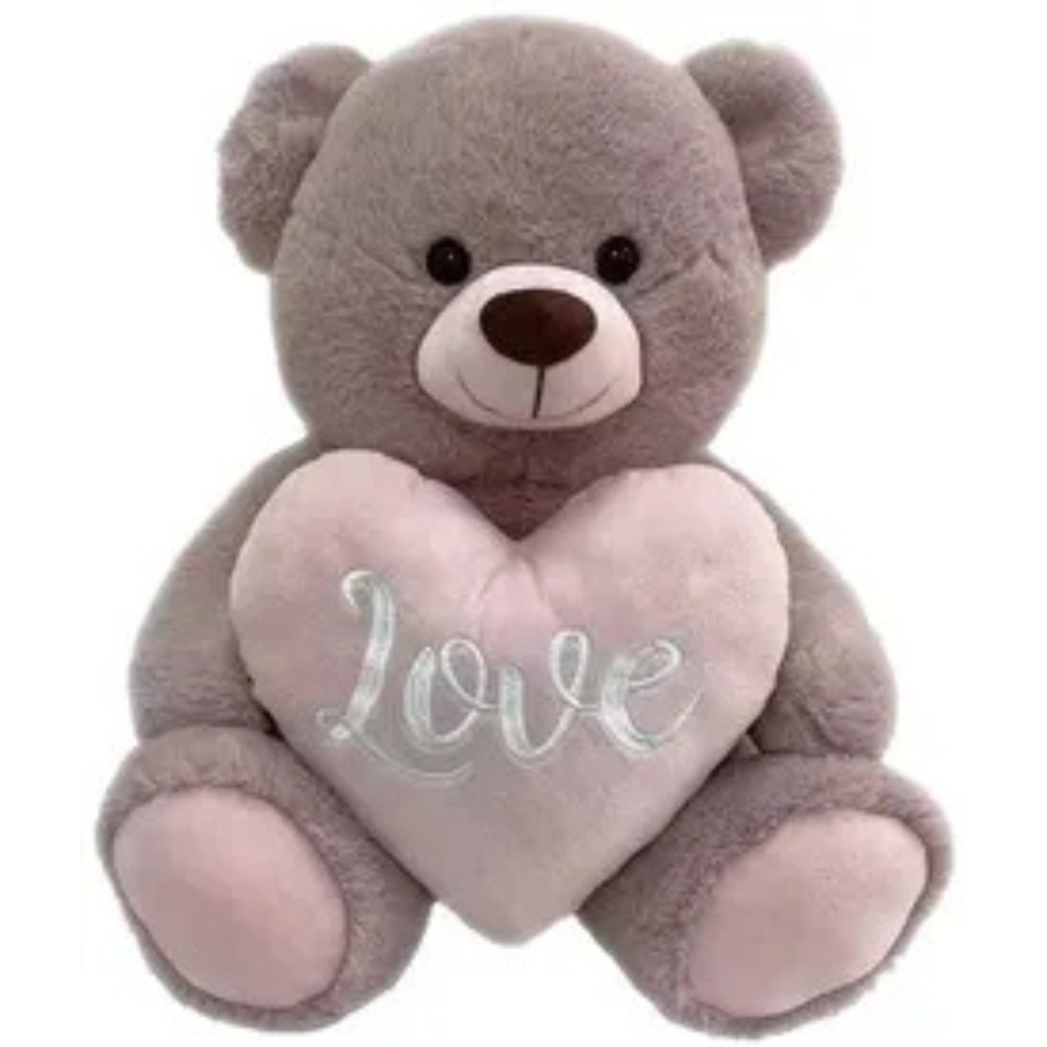 PINK TEDDY BEAR <br>WITH HEART <br> BELLE - 20CM