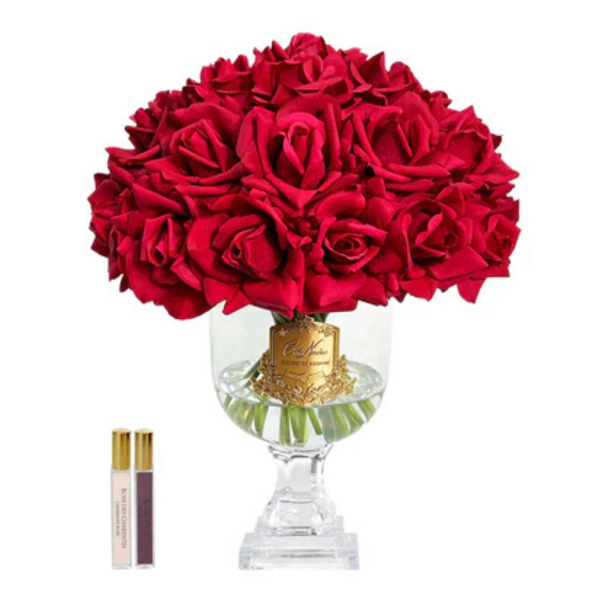 Versailles French Rose <br>  Bouquet -Carmine Red<br>Gold Badge - VRB04