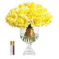 Versailles French Rose <br> Bouquet - Yellow <br> Gold Badge - VRB08