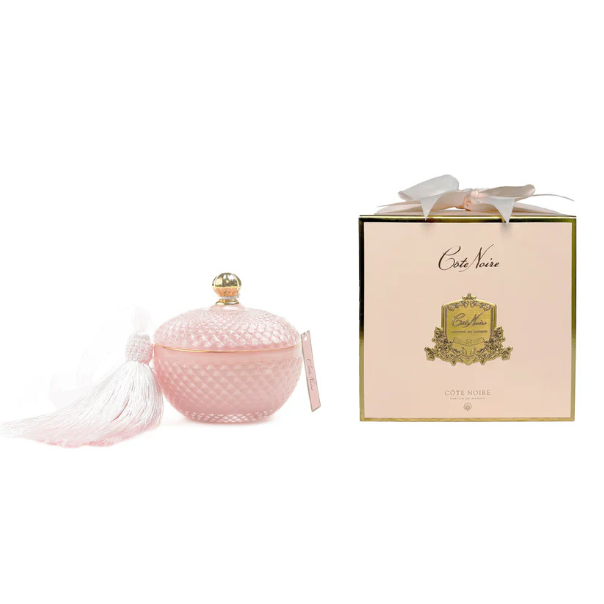 Round Art Deco Candle <br> Pink & Gold - Pink Champagne <br> GML30002