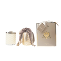 Herringbone Candle & Scarf <br>Cream & Gold - Blonde Vanilla <br>Gold Bee Brooch <br> HCG03