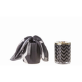 Herringbone Candle & Scarf <br>Black - Queen of the Night <br> Red Bee Brooch <br> HCG02