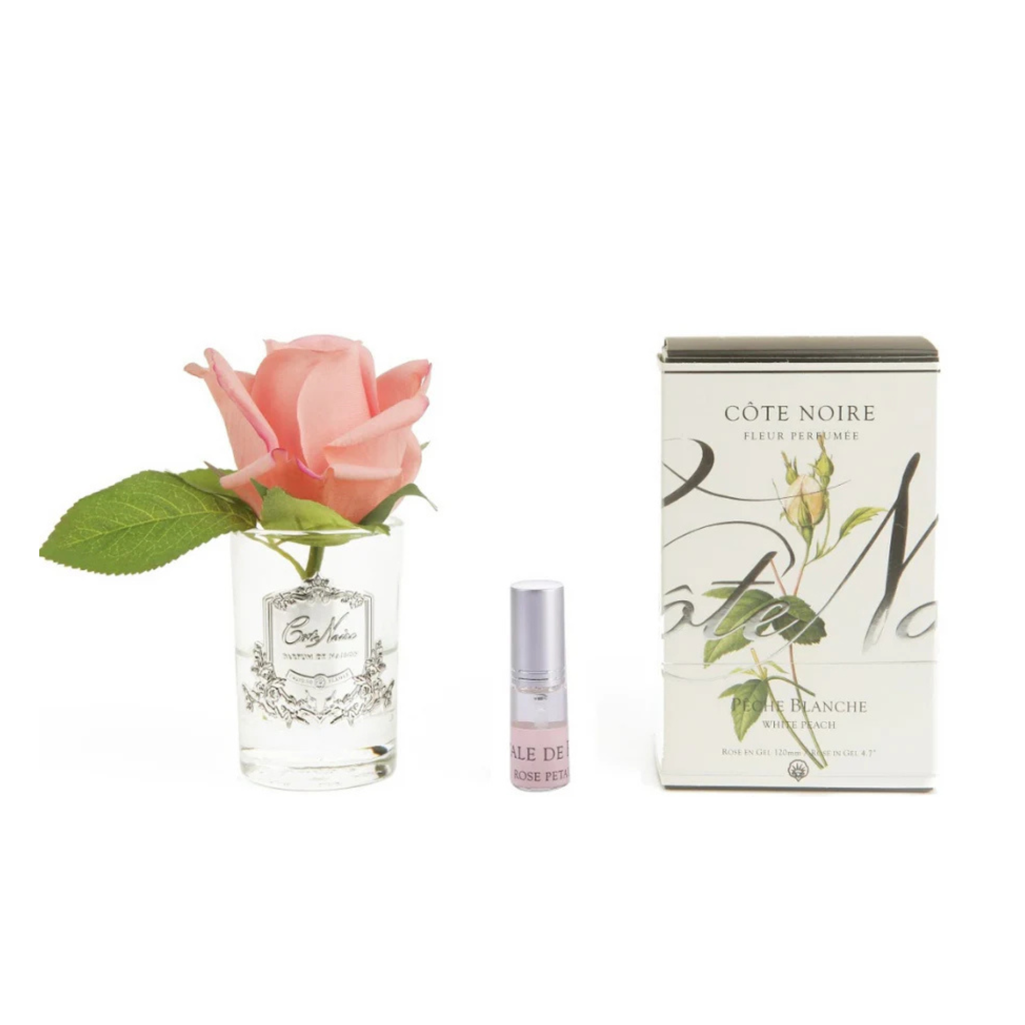 Rose Bud<br> Clear Glass - Peach <br> GMR45
