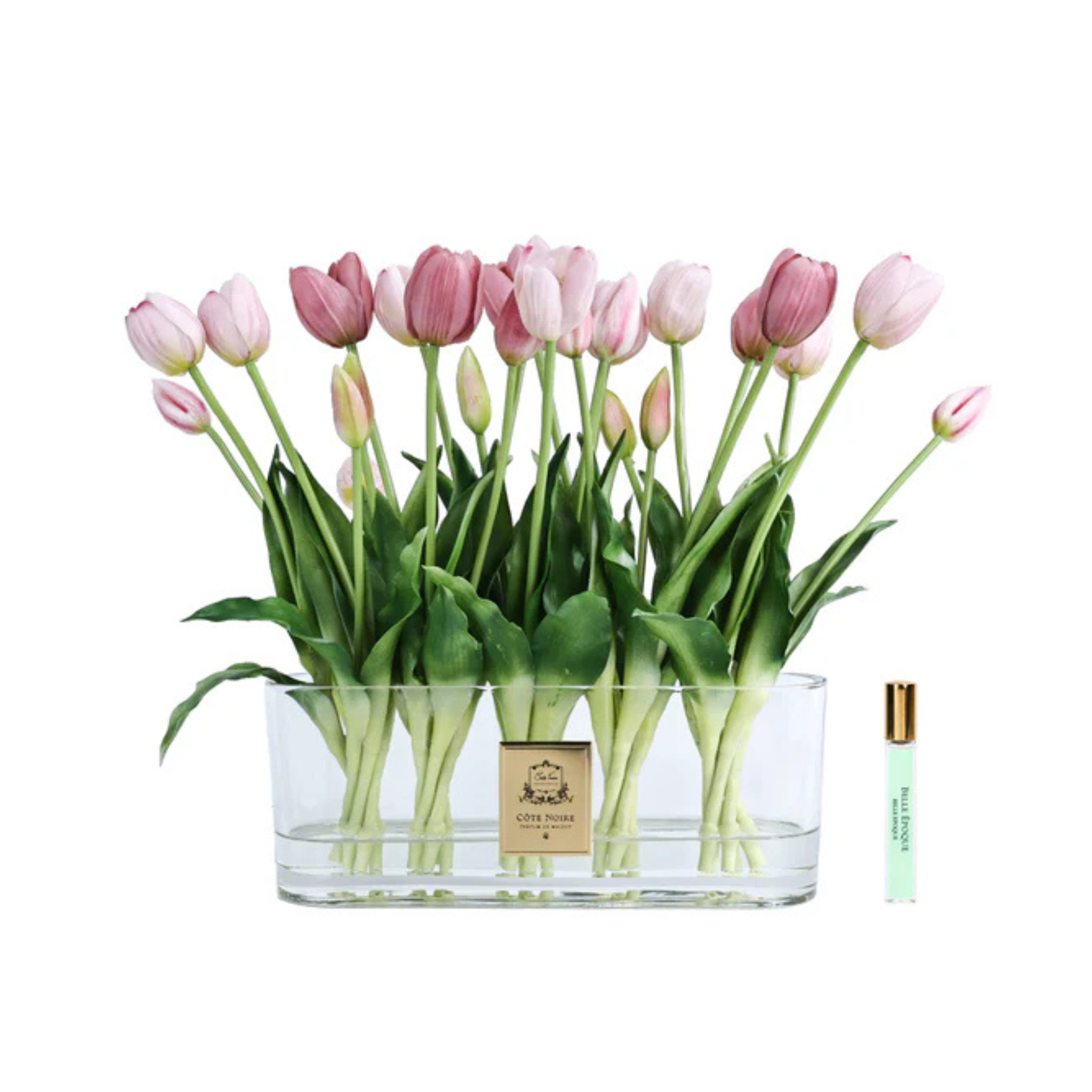 Oval Tulips <br> Pink - Gold Badge<br> OT02