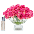 Luxury Centrepiece 37 Rose <br> Bouquet - Magenta <br> Silver Badge - CPRB07