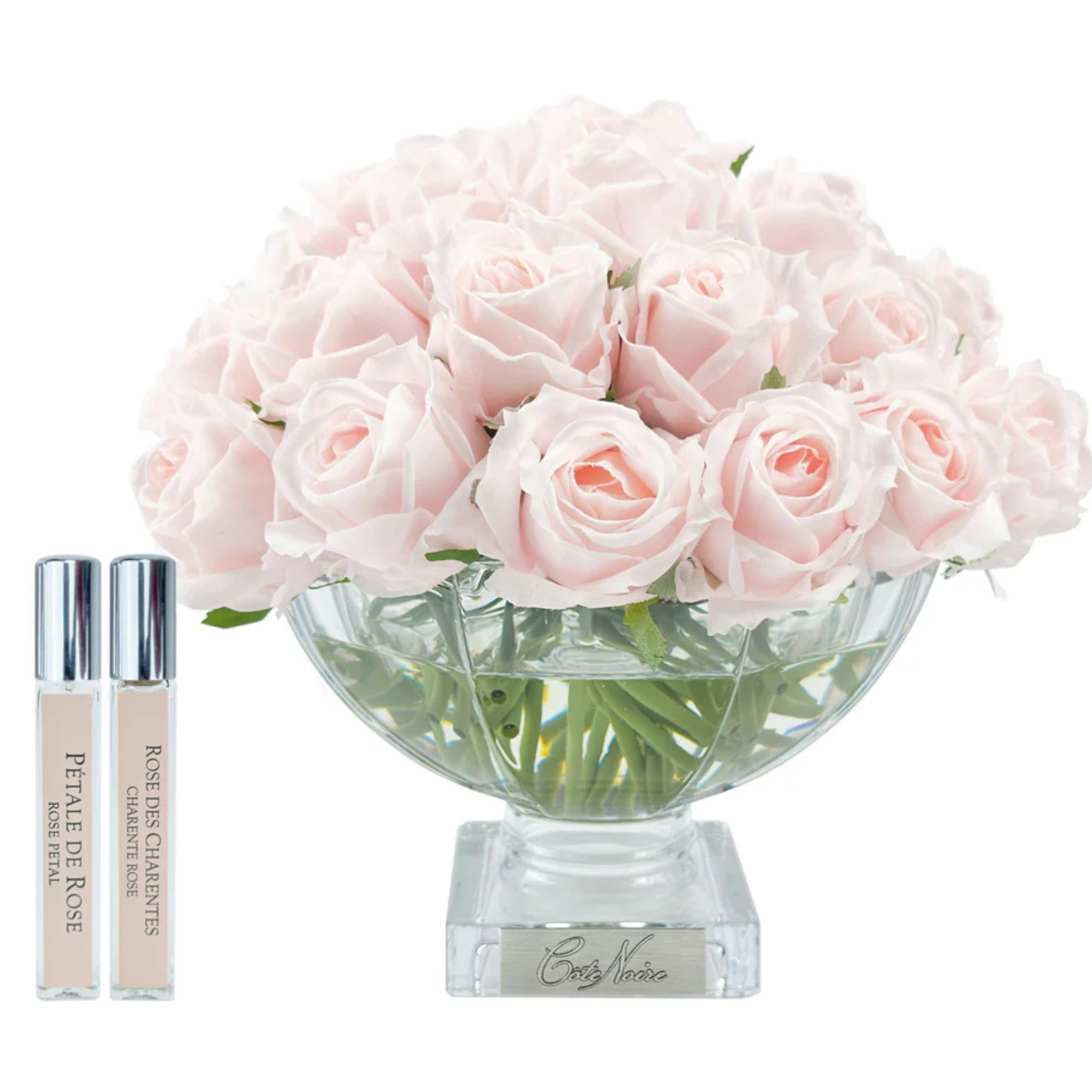 Luxury Centrepiece 37 Rose <br> Bouquet - French Pink <br> Silver Badge - CPRB06