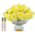 Luxury Centrepiece 37 Rose <br>Bouquet - Yellow <br> Gold Badge - CPRB08