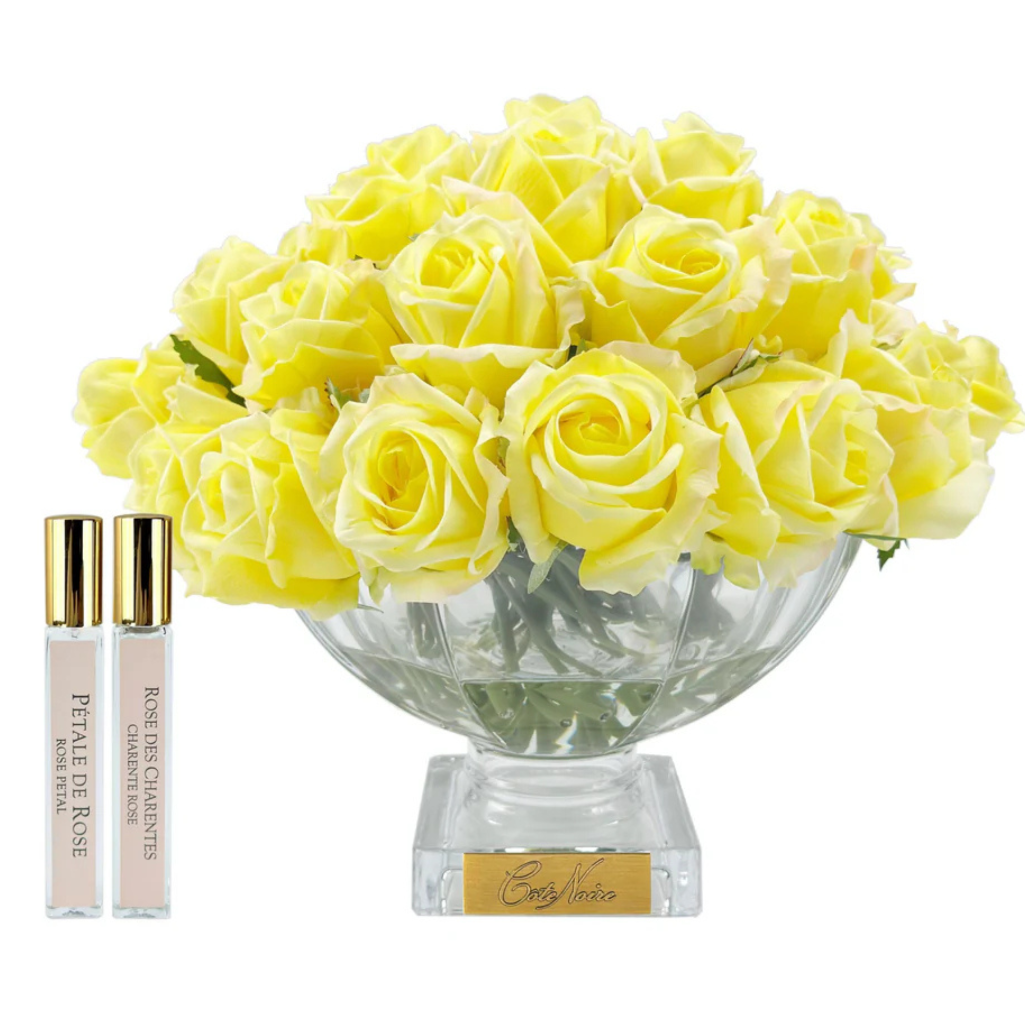Luxury Centrepiece 37 Rose <br>Bouquet - Yellow <br> Gold Badge - CPRB08