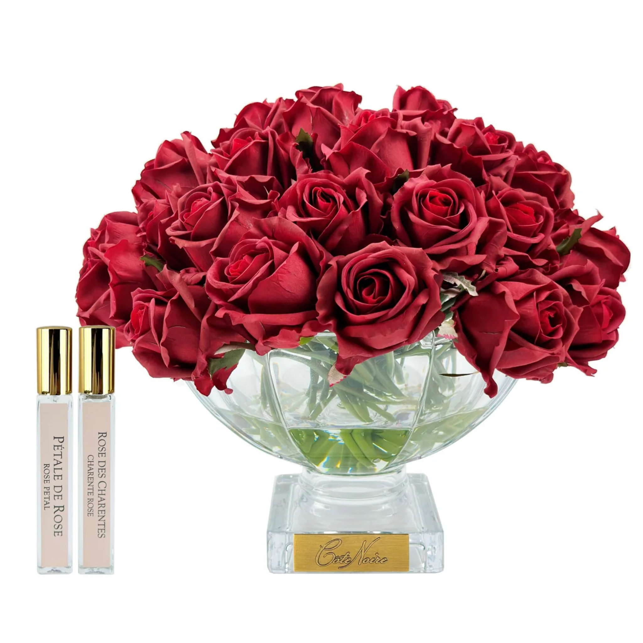 Luxury Centrepiece 37 Rose <br> Bouquet - Red<br> Gold Badge - CPRB04