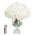 Versailles French Rose <br> Bouquet - Ivory White <br> Silver Badge - VRB01
