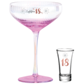 18TH COUPE & SHOT GLASS GIFT SET HOLOGRAPHIC