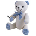 BEAR AUTO LARGE 38CM: BLUE GINGHAM
