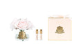 Côte Noire Five Rose French Pink Clear Glass Gold Crest