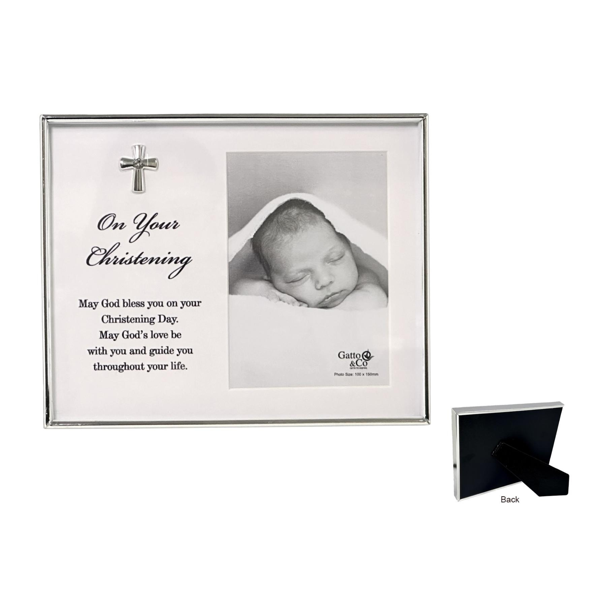 PHOTO  FRAME SILVER - CHRISTENING  4 X 6