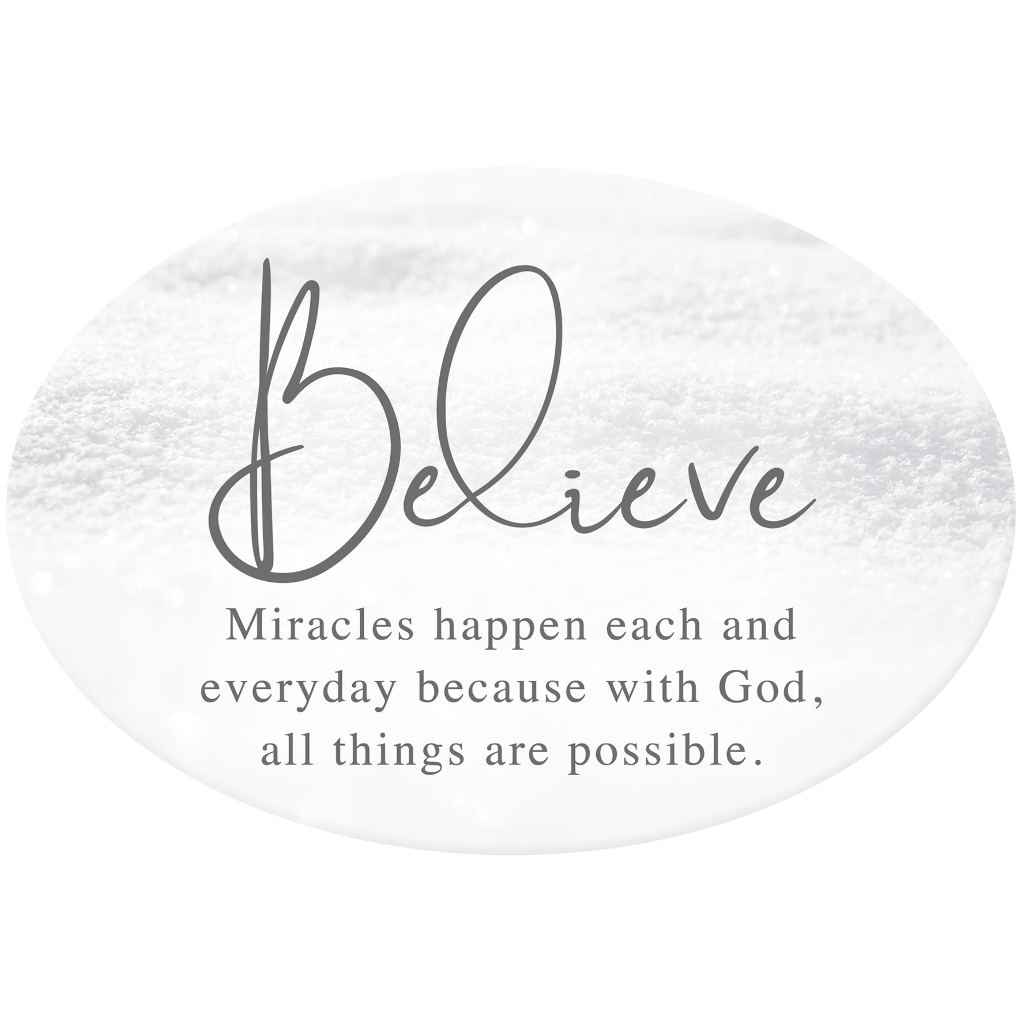 OVAL CERAMIC PLAQUES - BELIEVE