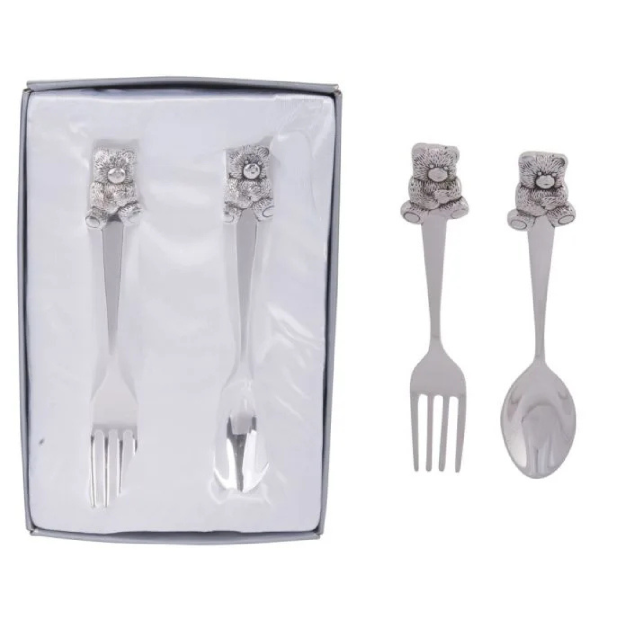 SILVER BEAR SPOON&FORK SET