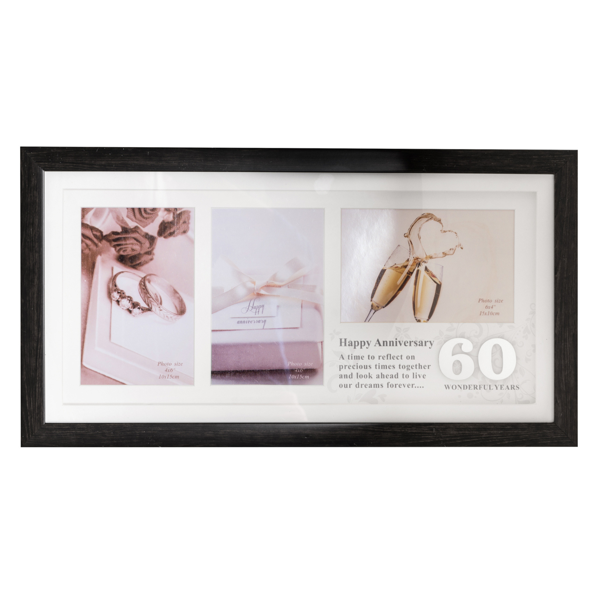 Frame - 60th Anniversary with Engrave<br> 3 Open - 6X4