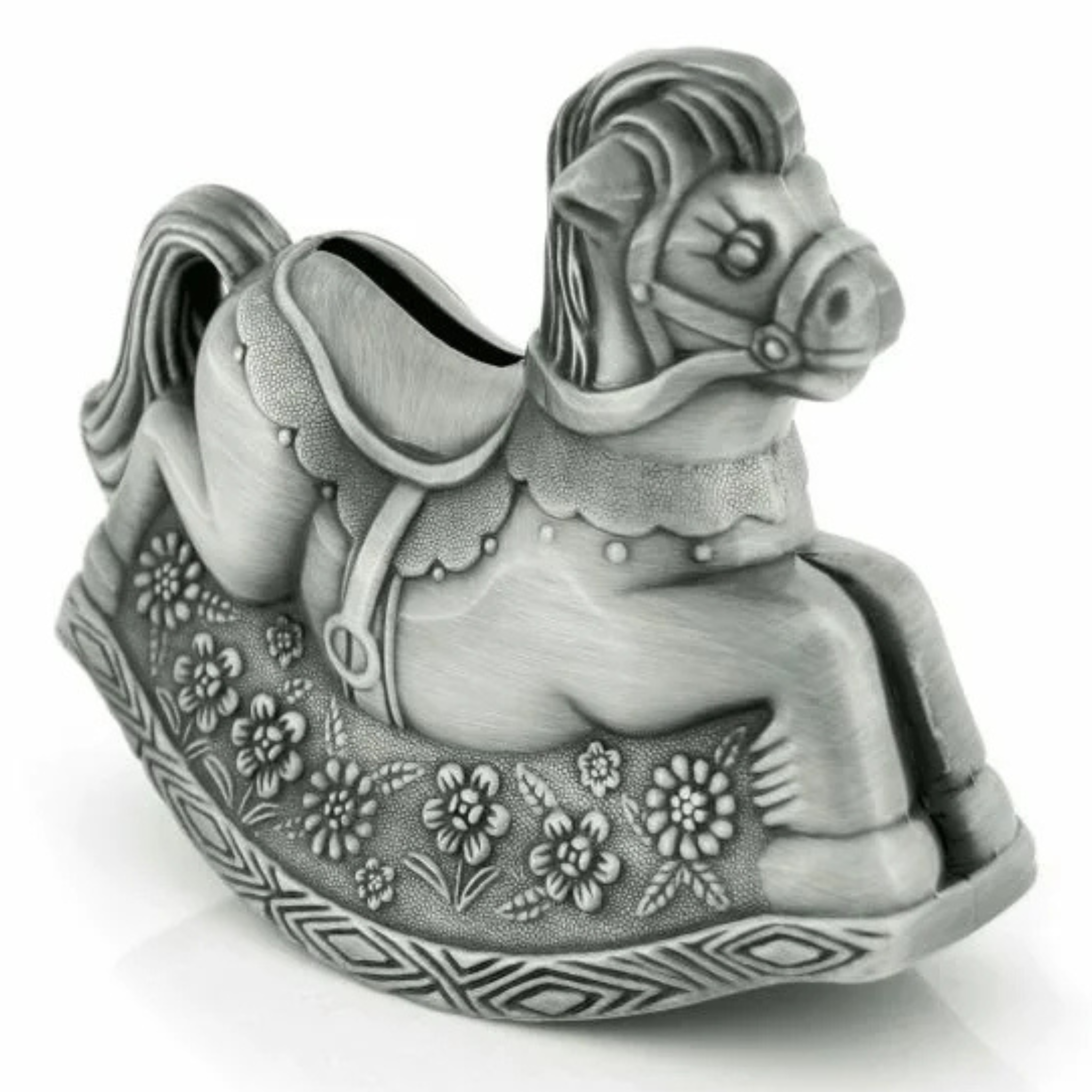 ROCKING HORSE PEWTER MONEY BANK