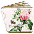 REDOUTE ROSE COASTERS SET 4