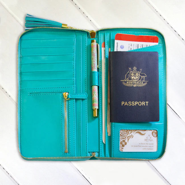 Travel Clutch in Gift box<br> Turquoise Twist - IGLX863313262